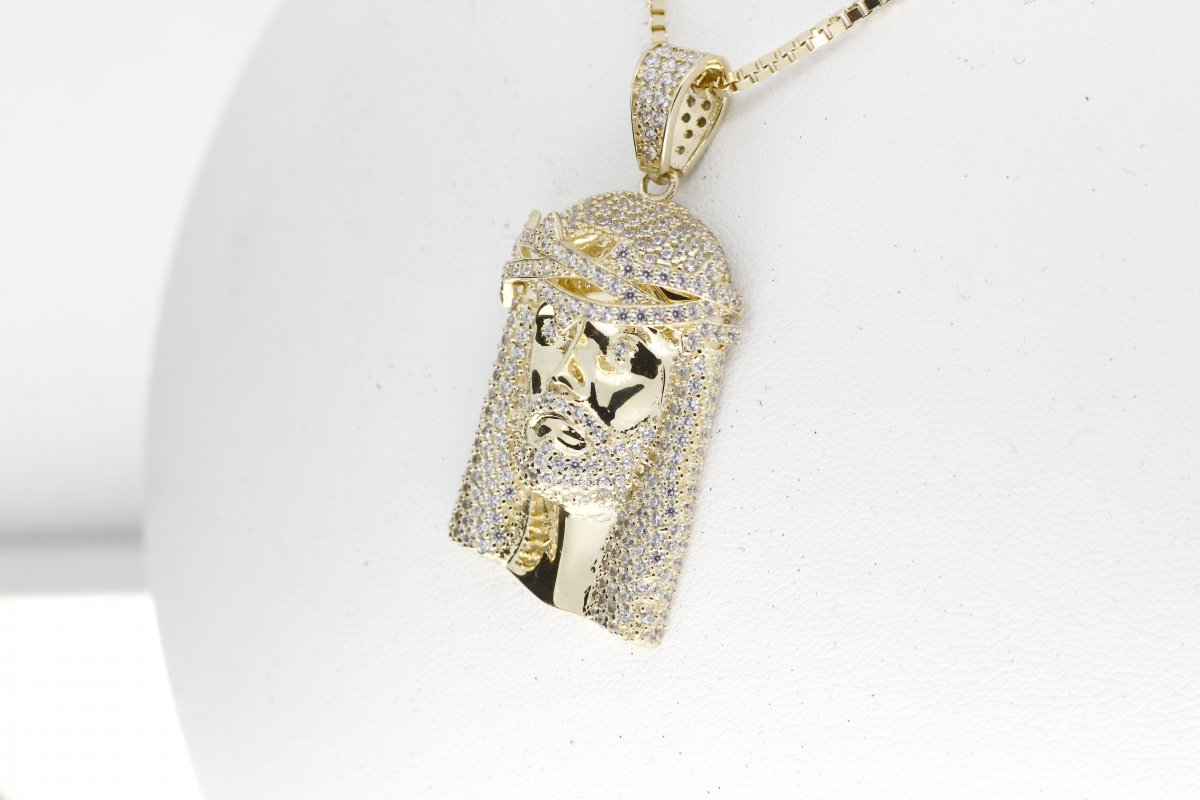 Christus Hanger 18 Karaat Geelgoud Pavé